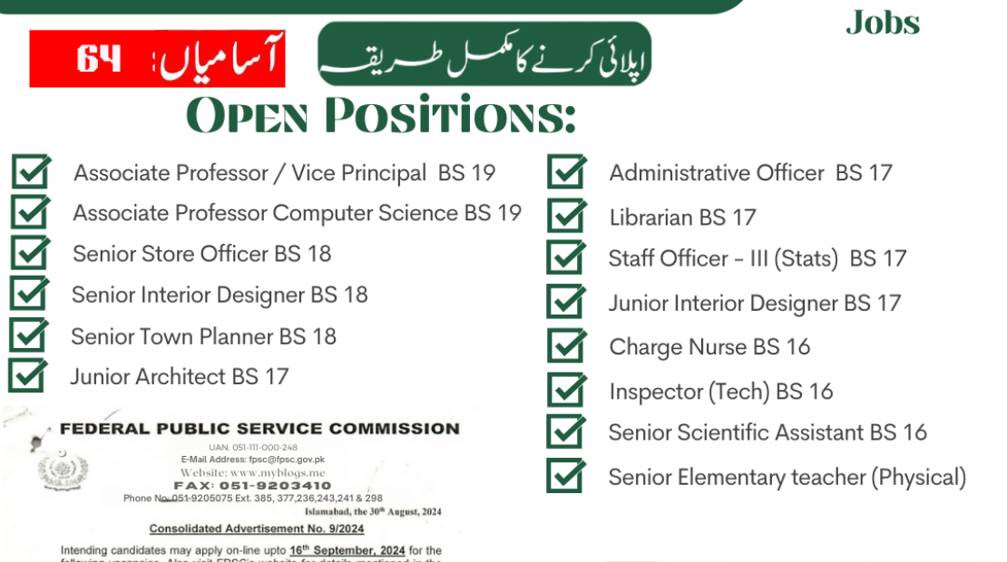 Federal Public Service Commission (FPSC) Jobs 2024